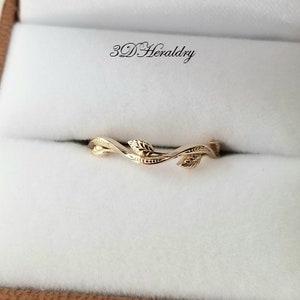 Womens wedding band wedding ring solid 14k gold eternity band eternity ring leaf vine ring