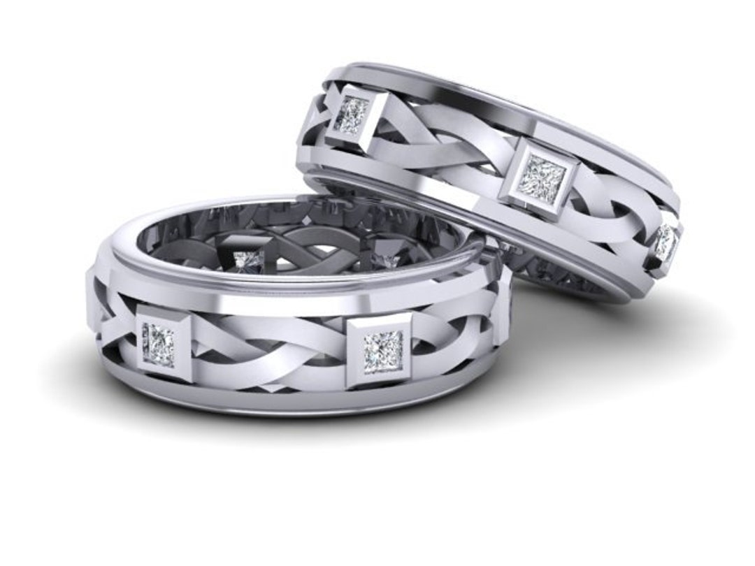 Mens Wedding Band, Mens Wedding Ring Made With Solid 14k Gold and ...