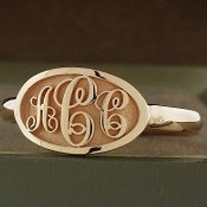 Monogram Ring 14k Rose Gold, Yellow Gold, White Gold Available ...
