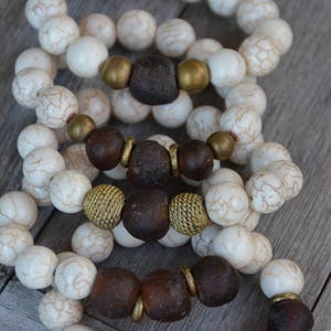 African Trade Bead Bracelets Brown image 1