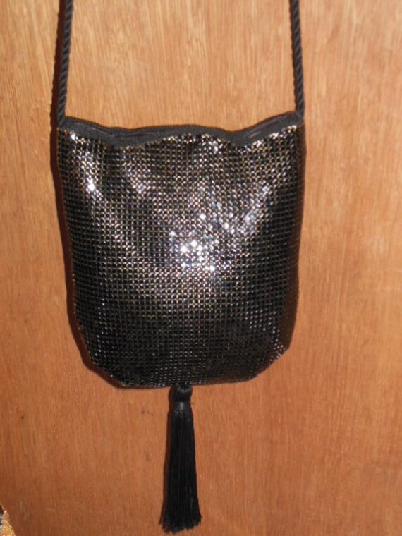 Whiting and Davis Mesh black, evening bag, small,… - image 1