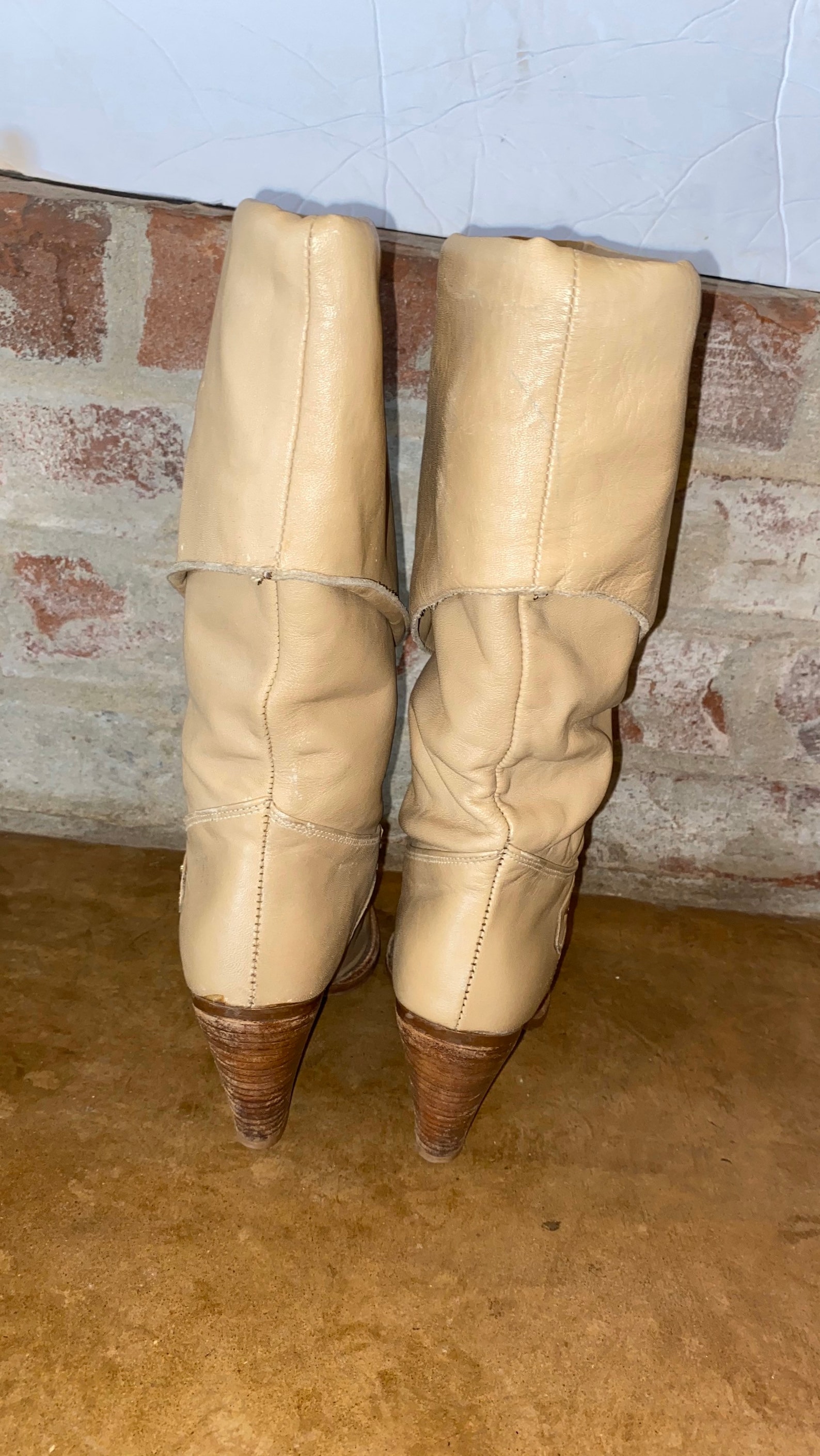 beige thigh high flat boots