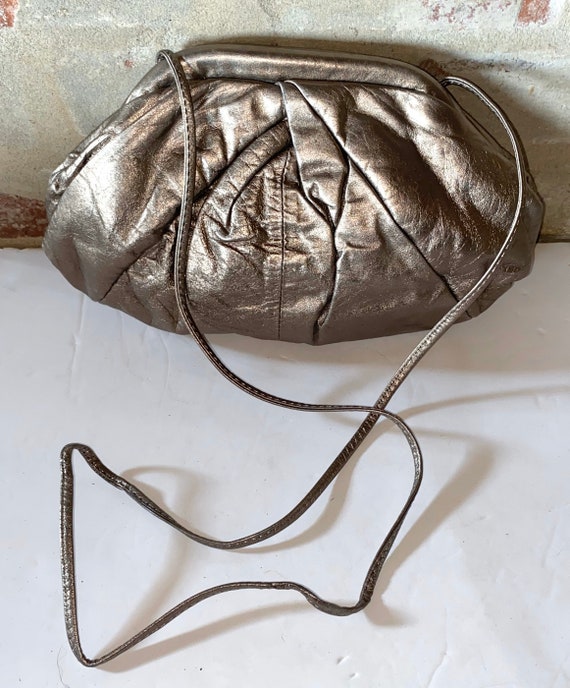 Samir Vintage Small Metallic Bronze Soft Leather … - image 3