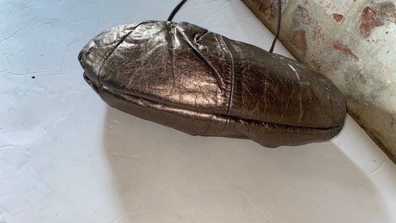 Samir Vintage Small Metallic Bronze Soft Leather … - image 7