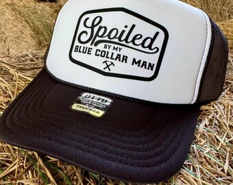 Trucker-Cap „Verwöhnt von meinem Arbeitermann“, Cap „Arbeiterfrau“, Snapback-Cap „Landmädchen“