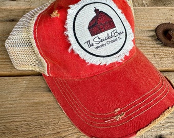 Sombrero personalizado con logotipo y parche desgastado, gorra de béisbol de estilo vintage para mujer, sombreros para pequeñas empresas