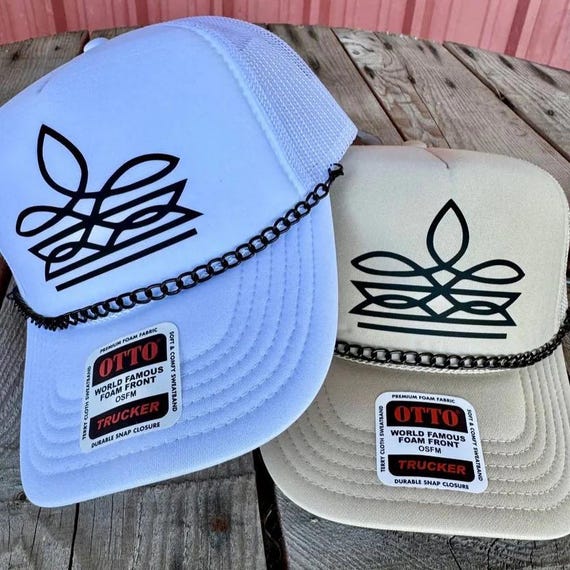 Cowgirl Trucker Hat with Chain, Boot Stitch Western Trucker Hat, Rodeo Cowgirl Hat