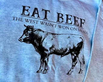 Eat Beef Unisex Sweatshirt: Country Cattle Farm Graphic Pullover