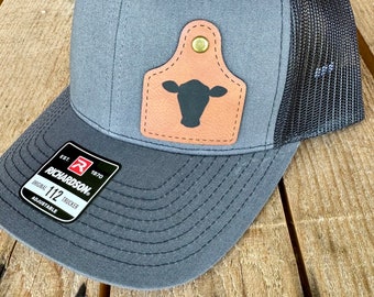 Engraved Cattle Tag Patch Trucker Hat for Cattlemen  display picture 3
