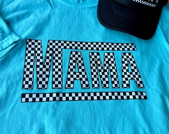 Comoda maglietta da mamma a quadretti con girocollo, regalo ideale per le donne, marchio di colori morbidi e confortevoli