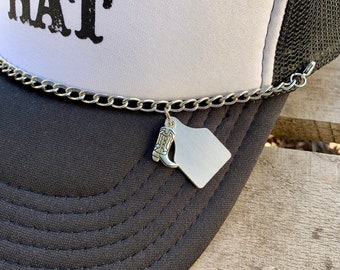 Western Trucker Hat Chain: Stylish Cap Charm Holder Band for Country Themed Headwear