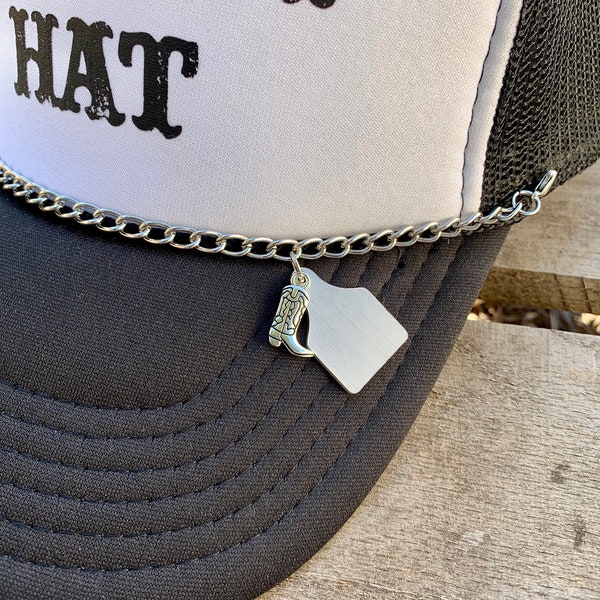 Western Trucker Hat Chain: Stylish Cap Charm Holder Band for Country Themed Headwear