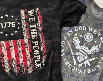 Koszulka „We The People” – 1776 American Flag Camo Patriotic dla mężczyzn