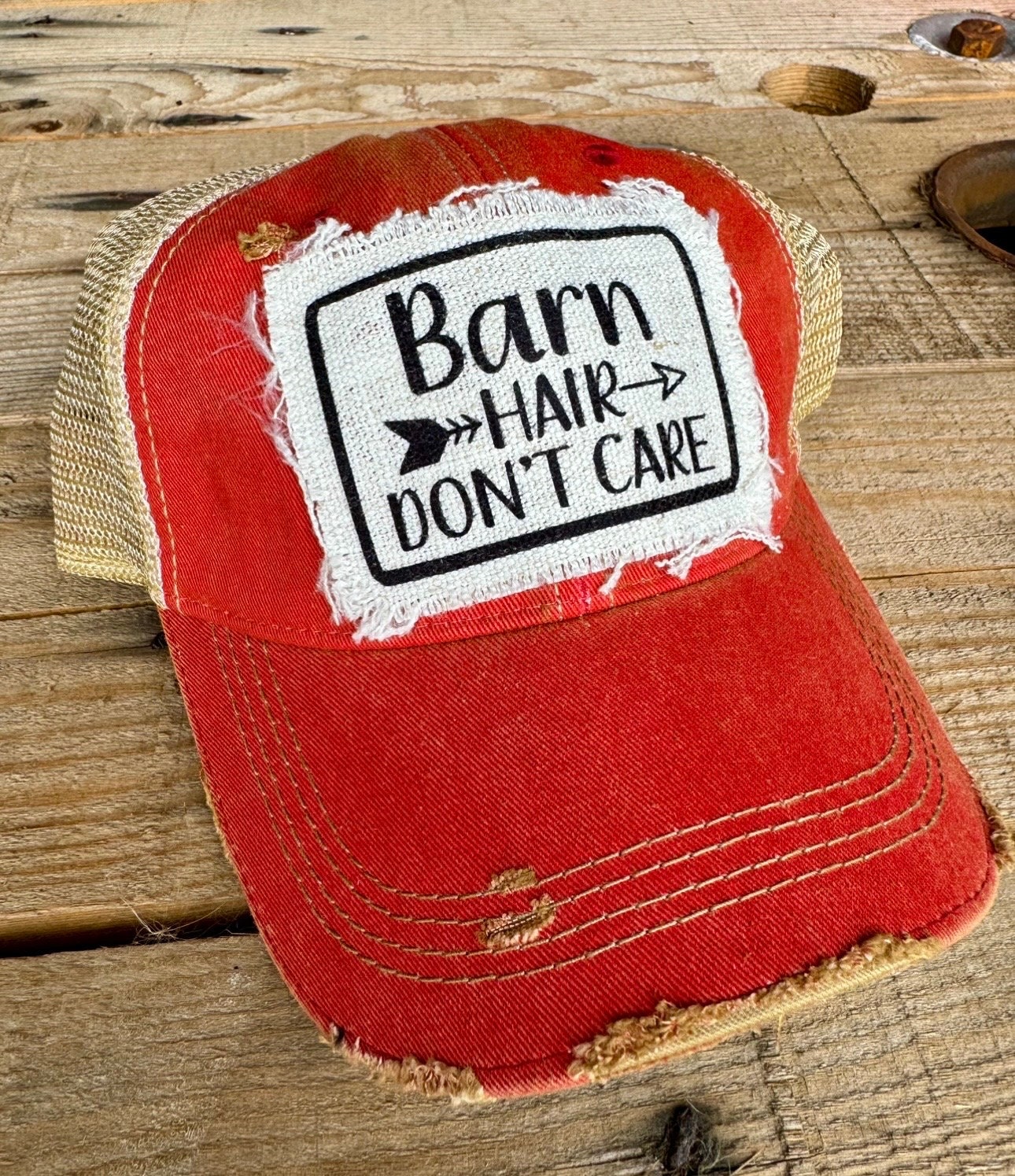 Barn Hair Don\'t Care Horse Lover Baseball Cap Adjustable Embroidered Embroidered BARN HAIR Don main image 4