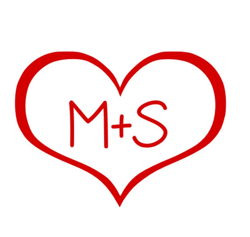 Buy Personalized Love Decal Heart Initials Romantic Wedding Online in India Etsy