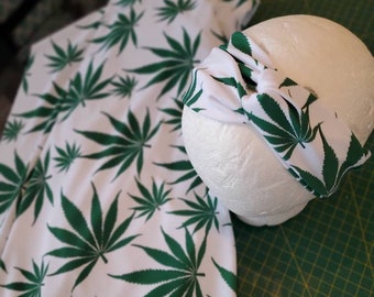 Marijuana leaf headband