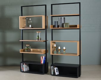 Oak Bookshelves, Oak Bookcases, Oak Shelving Unit, Oak Display Unit, Oak Storage Unit