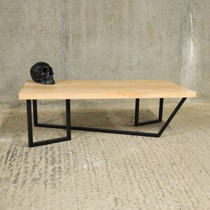 Handcrafted Oak Coffee Table | Modernist Steel Base, by KODA