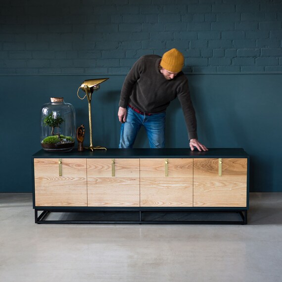 Solid Wood TV Stand Ash Media Unit Sideboard Credenza KODA Etsy UK