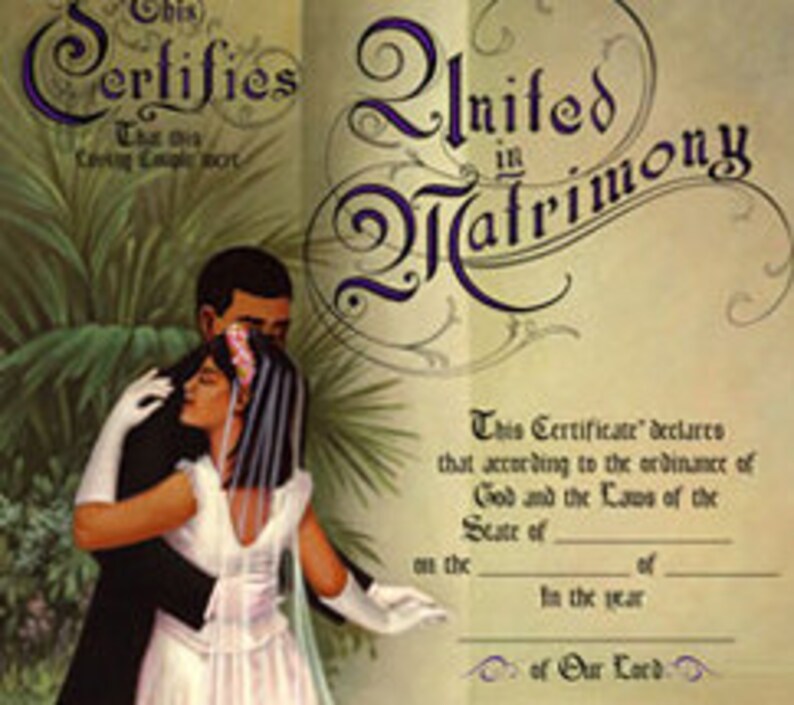 African American Marriage Certificate 12 X 16 Art Print Etsy