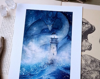 Lighthouse Keeper | Giclée Fine Art Print | Hand Embellished Fine Art Print