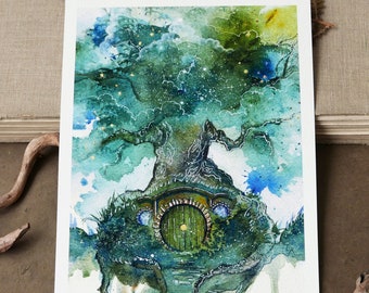 The Fairytale Tree - Hand Embellished Fine Art Giclée Print