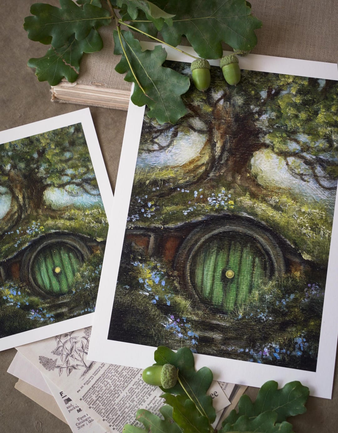 Late Summer Days | Giclée Fine Art Print | Wall art, Wall decor, Home decor, gold details, hand embellished, Fantasy art