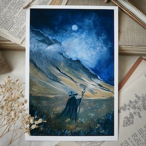 The Path | Fine Art Print |  Watercolor art, wall art, decor, giclee print, gouache painting, fantasy art, wizard