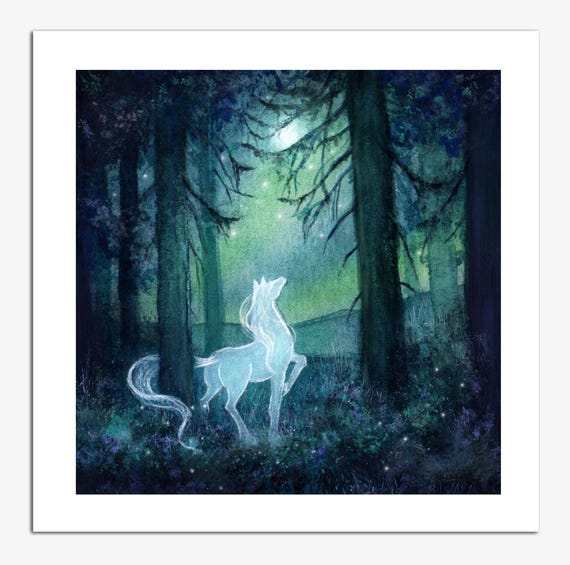 The Last Unicorn | 8x8 Fine Art Print | Magical Art, Gold