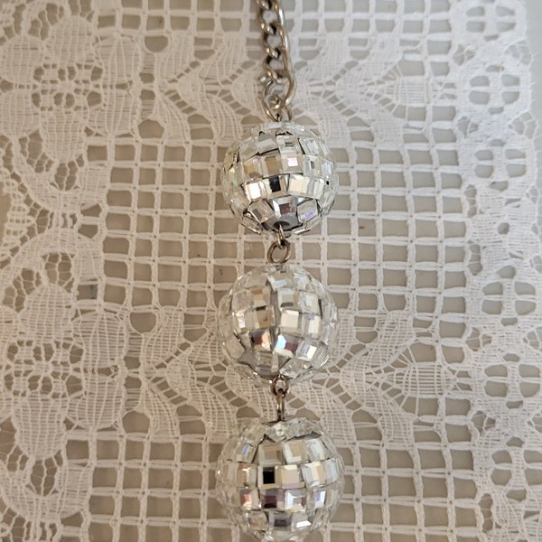 Disco balls eweled keychain