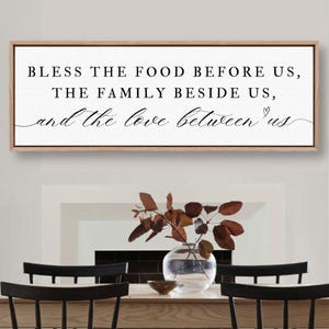 Bless The Food Before Us Sign Dining Room Wall Decor Family Blessing Sign Farmhouse Kitchen Wall Art Christian Home Decor Blessings Print