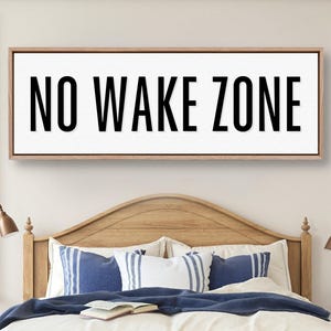 No Wake Zone Sign: Lake House Bedroom Wall Decor