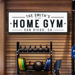 Personalized Home Gym Sign: Workout Room Wall Decor