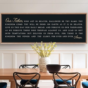 Lords Prayer Sign: Christian Scripture Wall Art