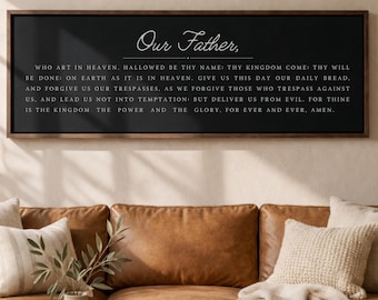 Lord’s Prayer Sign, Our Father Prayer Wall Art, Christian Home Decor, Scripture Print