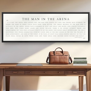 The Man In The Arena Print: Inspirational Quote Wall Art