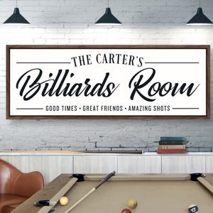 Personalized Billiards Room Sign: Custom Pool Table Decor