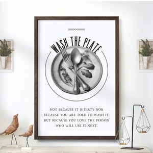 Mother Teresa Quote Print: Wash the Plate Kitchen Sign