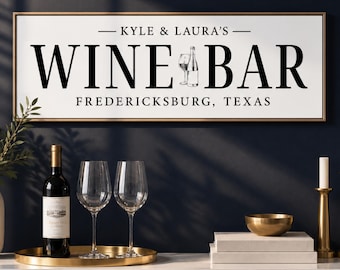 Wine Bar Sign, Custom Wine Cellar Wall Decor, Personalized Winery Name Signs