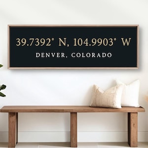 GPS Coordinates Sign Latitude Longitude Wall Decor Modern Latitude And Longitude GPS Coordinate Print Entryway Home Decor City And State Art