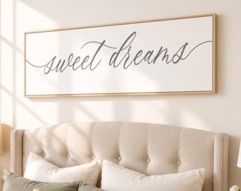Sweet Dreams Sign, Master Bedroom Signs, Guest Room Wall Decor, Neutral Farmhouse Wall Art