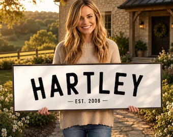 Personalized Last Name Sign, Custom Family Name Canvas Signs, Established Date Wedding Gift