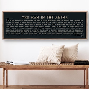 The Man In The Arena Sign: Theodore Roosevelt Quote - Inspirational Office Decor