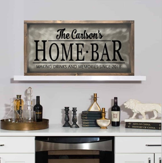 Bar Sign for Home Bar Custom Bar Sign Personalized Home Bar Etsy
