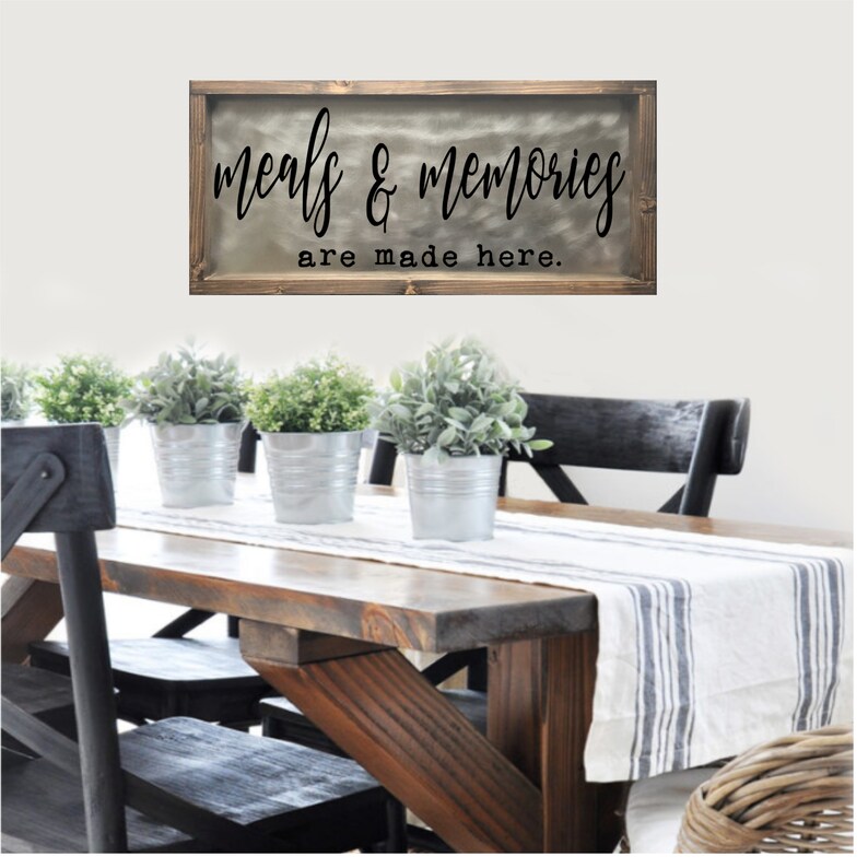 Mealemories Are Made Here Sign Kitchen Dining Room Metal Farmhouse Wood Signs Wall Decor