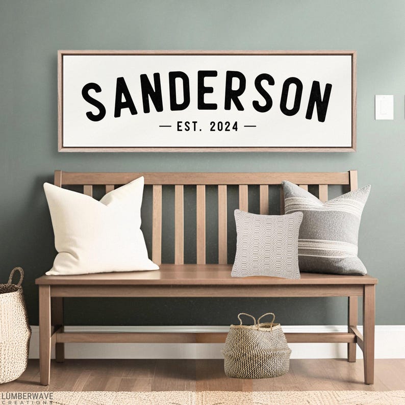 Personalized Family Name Sign: Established Date Wall Decor