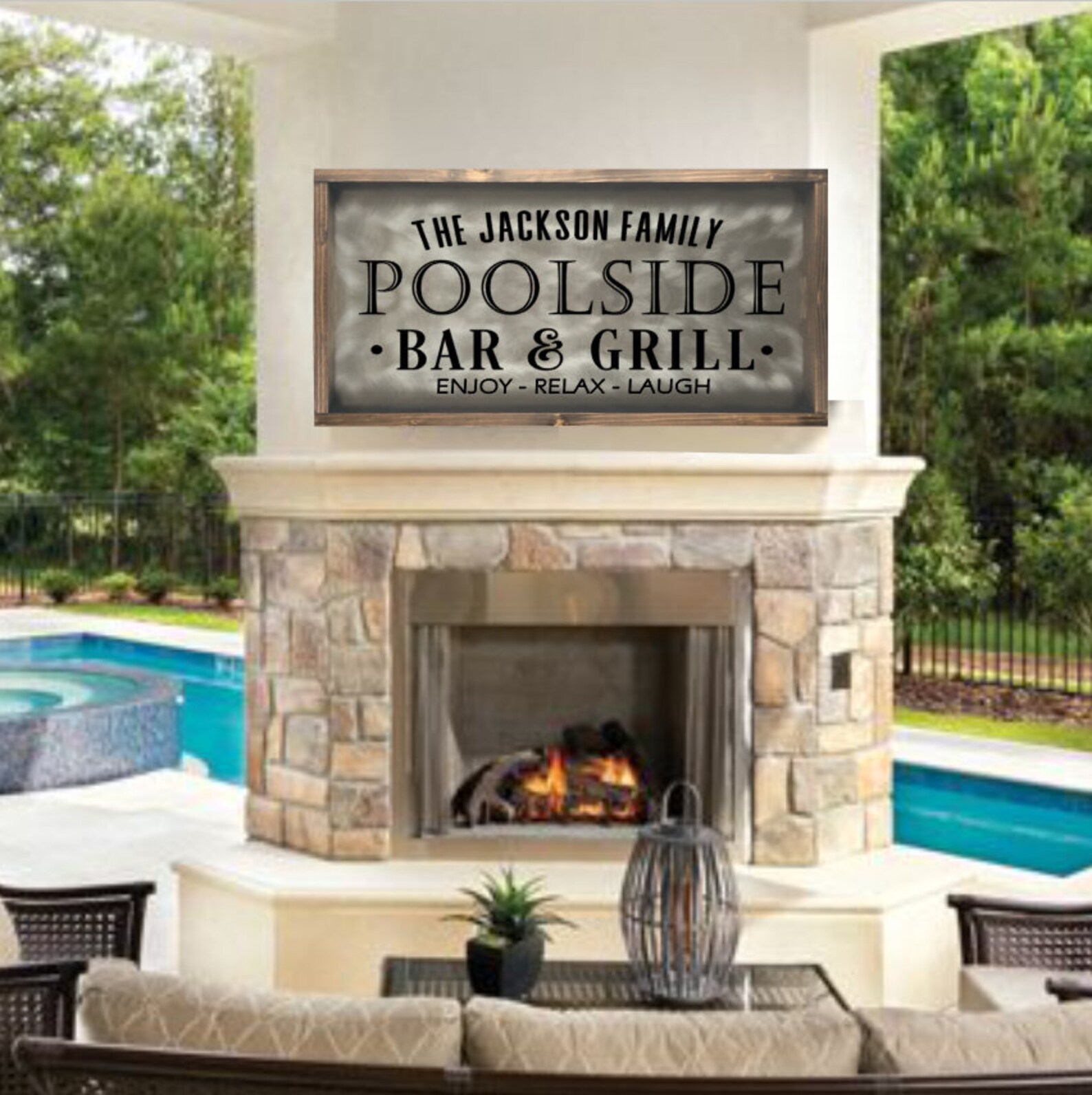 Poolside Bar and Grill Sign Pool Bar and Grill Sign for Etsy