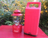 Vintage Coleman Red 200a Lantern with Red Carrying Case Lantern dated 5-72