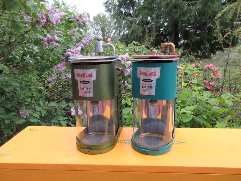 2 Vintage BernzOMatic Propane Lanterns Dual Beam Lantern Etsy