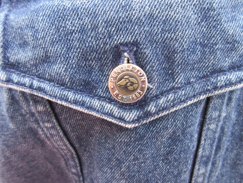 Vintage Pendleton Mens Denim Wool Blanket Vest High Grade Western Wear Size Large